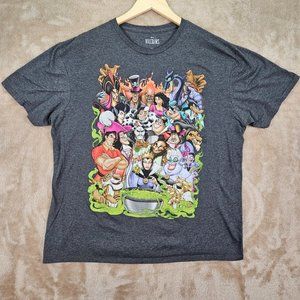 Disney Villains Ursula Jafar Gaston Cruella Captain Hook T-Shirt Men's Size XL